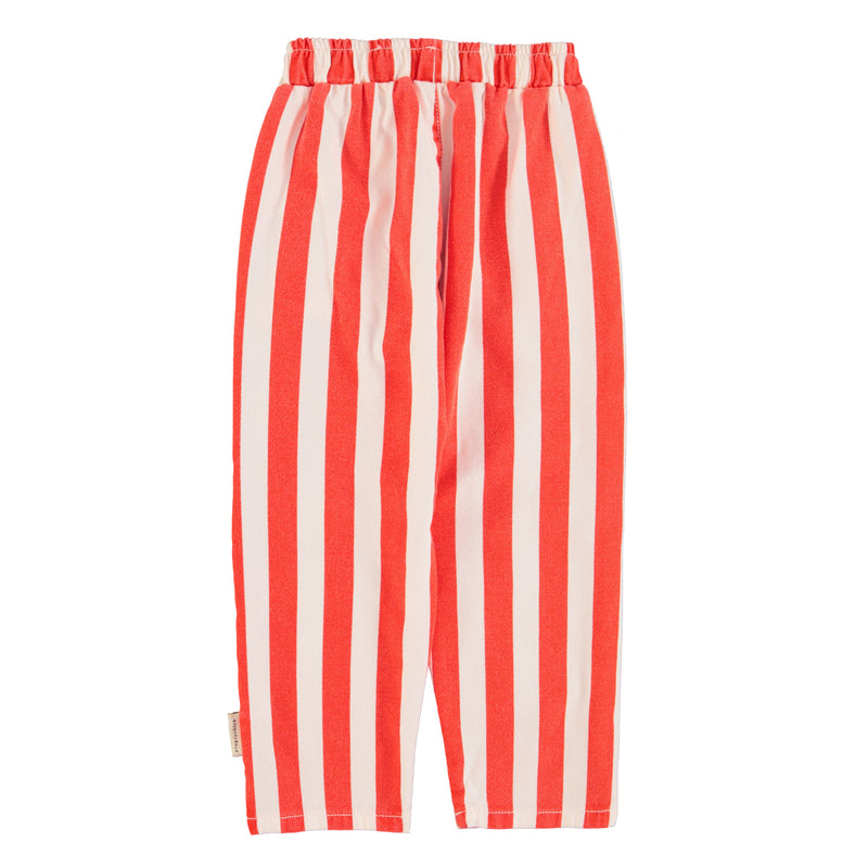 PiuPiuchick Unisex Trousers White & Red Stripes