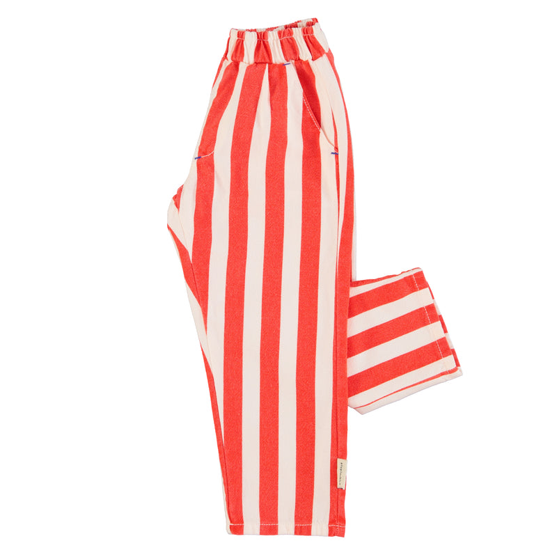 PiuPiuchick Unisex Trousers White & Red Stripes