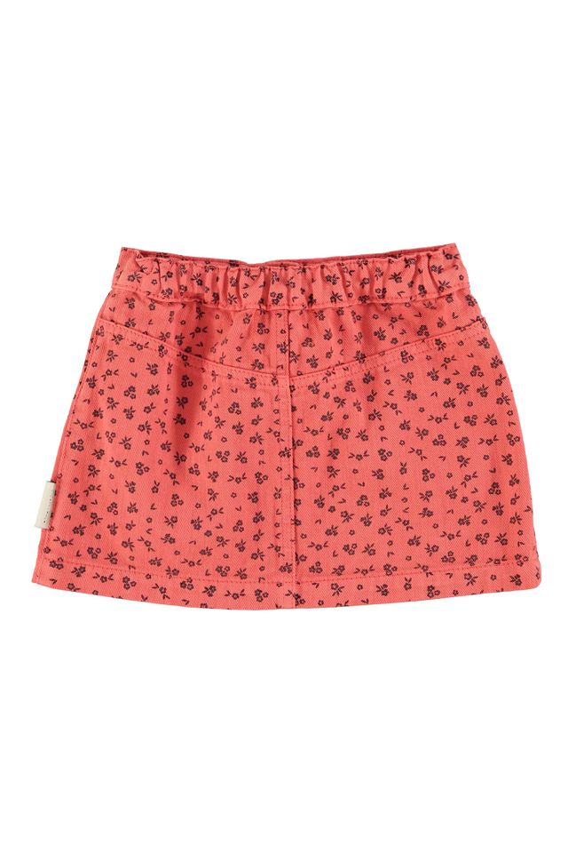 PiuPiuchick Short Skirt Raspberry w/ Black Flowers