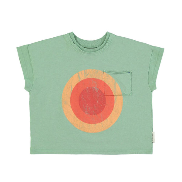 PiuPiuchick T-Shirt Green/Multicolor Circle Print