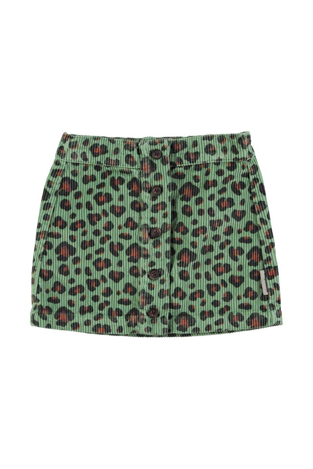 PiuPiuchick Short Skirt Green w/ Animal Print