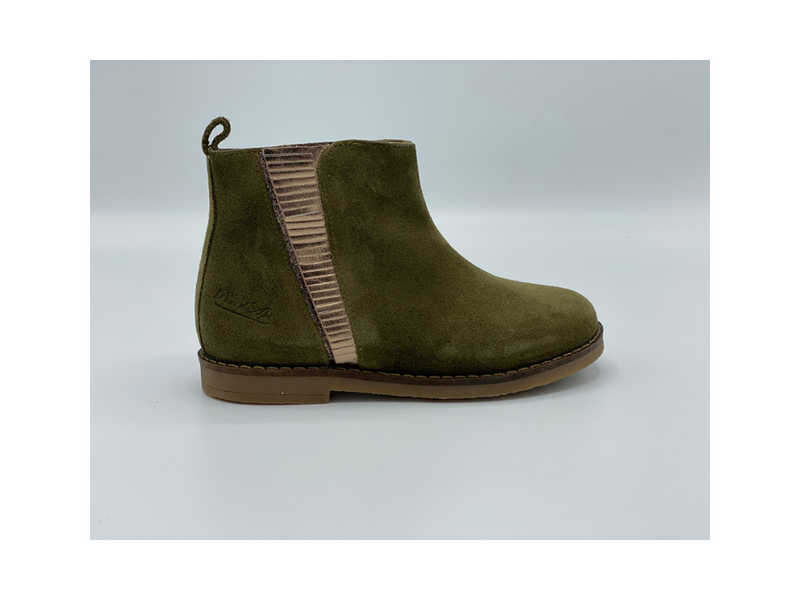 POM D'API - KORTE LAARS - NUBUCK - KHAKI - GOUD