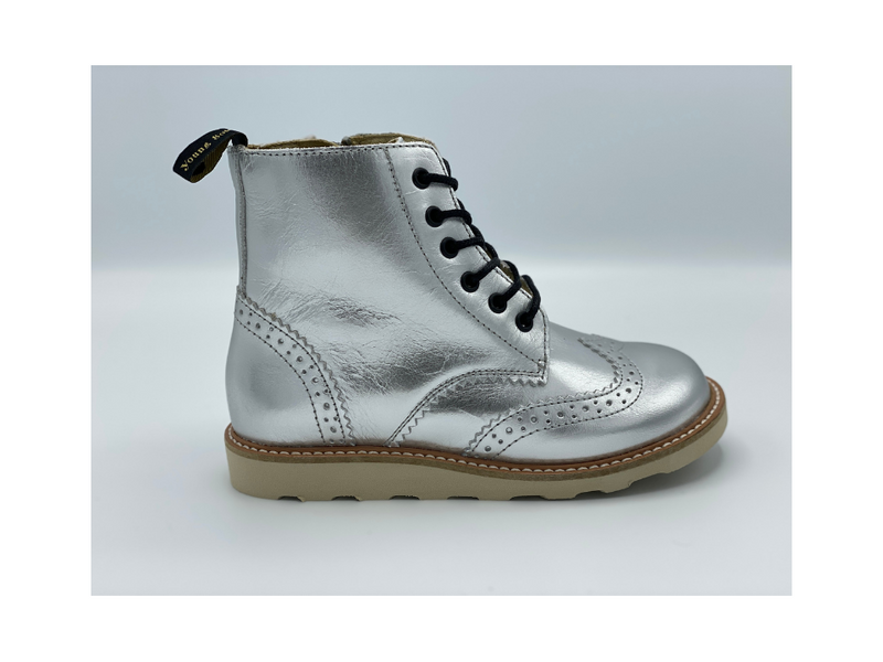 YOUNG SOLES - VETER BOTTINES - MET RITSSLUITING - ZILVER