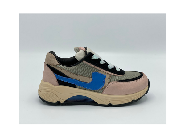 RONDINELLA - SNEAKER - VETERS - ROZE-BEIGE-ZWART