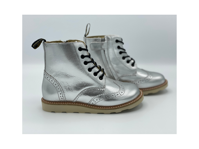 YOUNG SOLES - VETER BOTTINES - MET RITSSLUITING - ZILVER
