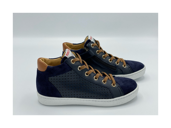 POM D'API - SNEAKER - VETERS MET RITSSLUITING - BLAUW