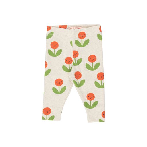 Tiny Cottons Baby Pant Peonies Light Cream Heather/Summer Red